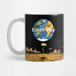 Earth Day: April 22nd A Reflection on Our Planet’s Fragile Existence on a dark (Knocked Out) background Mug